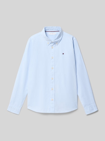 Tommy Hilfiger Teens regular fit hemd van katoenmix Bleu - 1