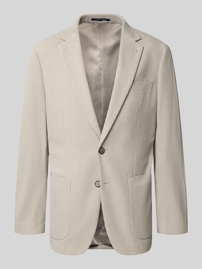 Produktfoto, Regular Fit Sakko in Cord-Optik Modell 'Glenny' von Christian Berg Men in Beige, Reverskragen, aufgesetzte Taschen, 2-Knopfleiste, strukturierte Textur