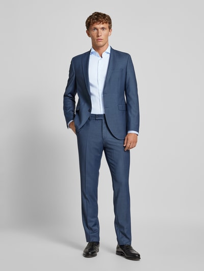 Profuomo Slim fit zakelijk overhemd met haaikraag, model 'Cutaway' Bleu - 1