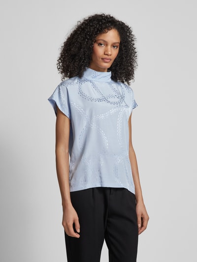 HUGO Bluse aus Viskose mit Allover-Muster Modell 'Caneli' Hellblau 4