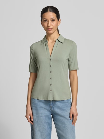 Marc O'Polo regular fit 3/4-shirt van viscosemix Lichtgroen - 4