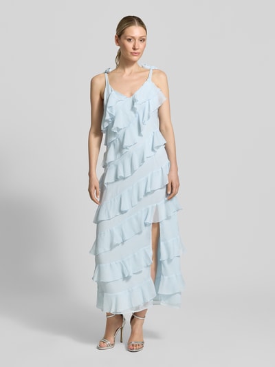 VILA Midikleid mit Volants Modell 'LUNA' Hellblau 4