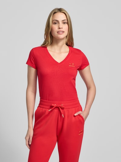 ARMANI EXCHANGE T-shirt met labelstitching Rood - 4