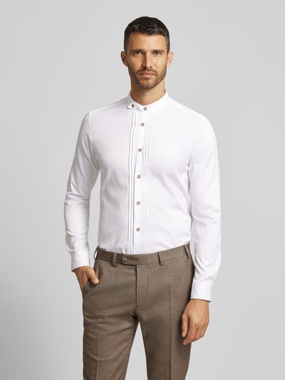 BOSS Slim Fit Business-Hemd mit Stehkragen Weiss 4