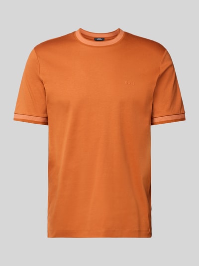 BOSS Slim fit T-shirt van puur katoen, model 'TESSLER' Oranje - 2