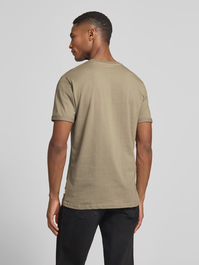 Les Deux T-Shirt mit Logo-Stitching Modell 'Norregaard' Schlamm 5
