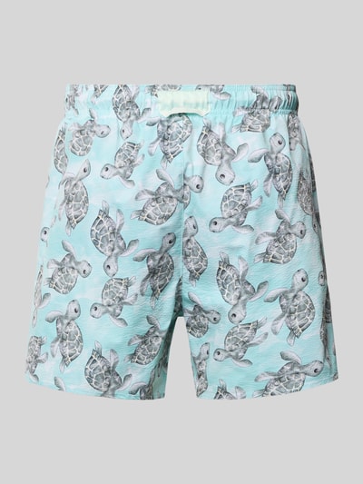 Emporio Armani Badehose im Allover-Look Tuerkis 3