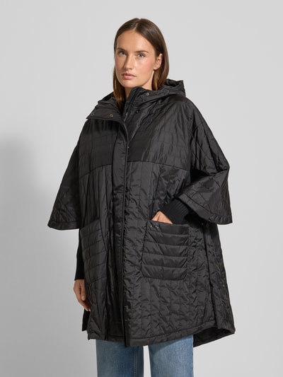 MM Kurtka pikowana o kroju oversized z rękawami nietoperzowymi model ‘ORAZIO’ Czarny 4