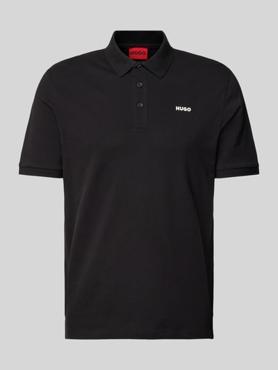 HUGO Poloshirt mit Label-Print Modell 'Donos' Black 2