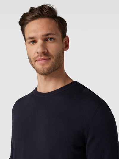 Strellson Gebreide pullover met ronde hals, model 'Vincent' Marineblauw - 3