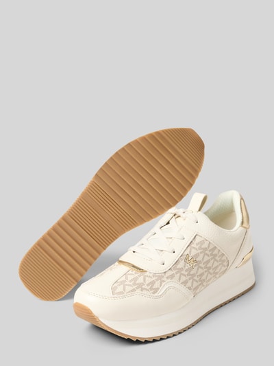 Produktfoto, Sneaker mit Logo-Applikation Modell 'Raina' von MICHAEL Michael Kors in Creme und Beige, Schnürverschluss, profilierte Sohle, Textur-Mix