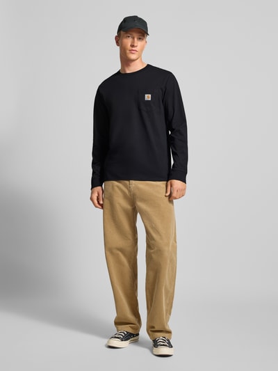 Carhartt Work In Progress Longsleeve mit Brusttasche und Label-Detail Black 1