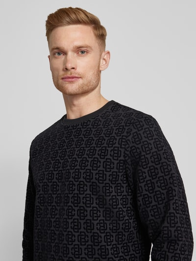 Christian Berg Men Sweatshirt met ribboorden Zwart - 3