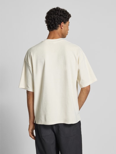 REVIEW T-shirt z prążkowanym okrągłym dekoltem Écru 5