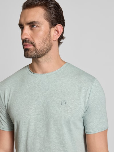 Tom Tailor Denim T-shirt o kroju regular fit z mieszanki bawełny Lodowy błękitny melanż 3