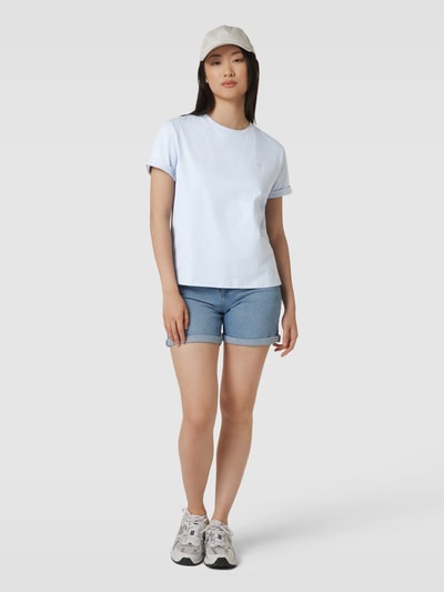 OPUS T-Shirt mit Motiv-Stitching Modell 'Serz' Hellblau Melange 1