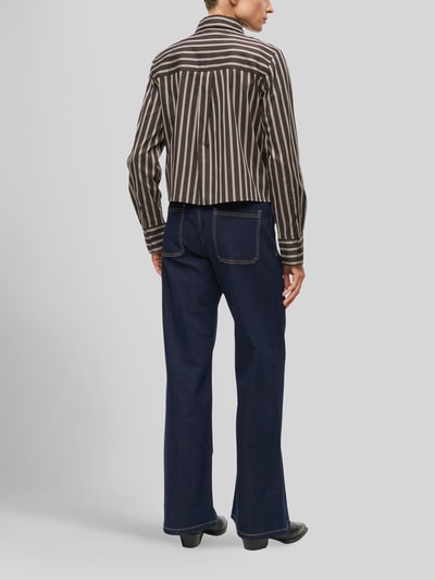 s.Oliver BLACK LABEL blouse met lange mouwen met overhemdkraag Donkerbruin - 4