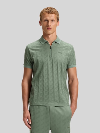 BOSS Green Relaxed Fit Poloshirt mit Strukturmuster Modell 'MIRROR' Lind 4