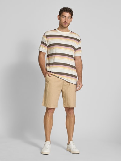 s.Oliver RED LABEL Relaxed Fit Bermudas aus Leinen-Baumwoll-Mix Beige 1