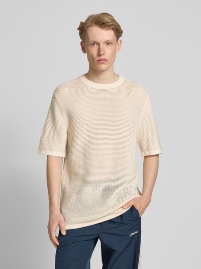 Jack & Jones Strickshirt mit Rundhalsausschnitt Modell 'ALMERIA' Offwhite 4