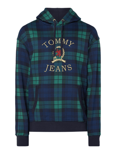 Tommy Jeans Bluza z kapturem z wyhaftowanym logo i flagą Petrol 2