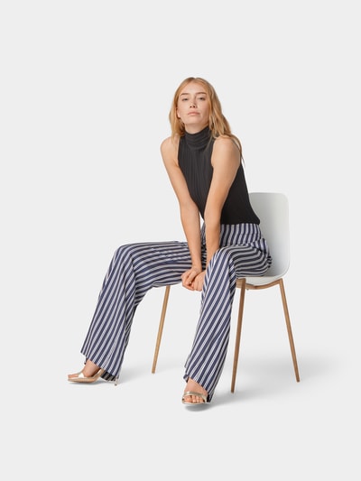 Diane von Furstenberg Weite Hose mit Streifen Marineblau 1