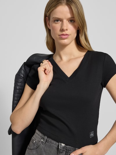 Calvin Klein Jeans T-shirt z detalem z logo Czarny 3