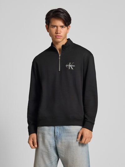 Calvin Klein Jeans Sweatshirt mit Stehkragen Black 4