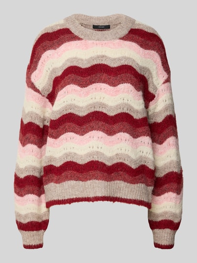 VERO MODA Relaxed Fit Strickpullover mit Woll-Anteil Modell 'DOJA' Rot 2