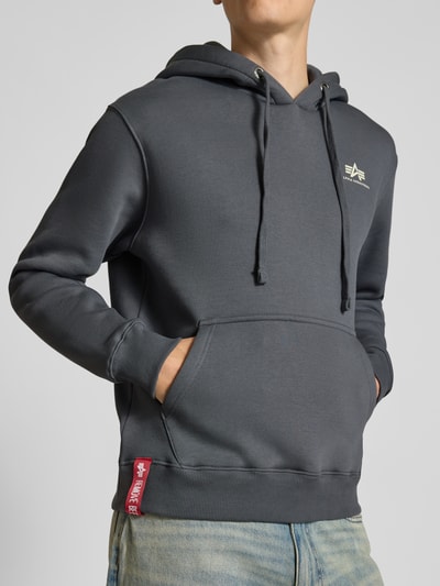 Alpha Industries Hoodie mit Logo und Känguru-Tasche Anthrazit 3