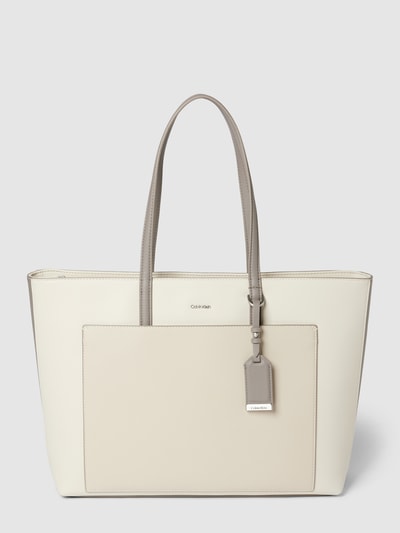 CK Calvin Klein Shopper mit Label-Detail Modell 'MUST' Ecru 2