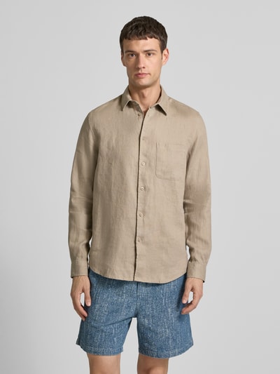 Samsøe Samsøe Regular Fit Freizeithemd aus Leinen Modell 'LIAM' Hellbraun 4