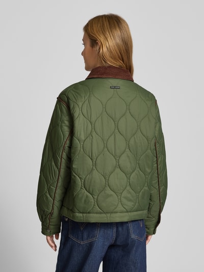 Pepe Jeans Regular fit gewatteerd jack met corduroy, model 'PAOLA' Kaki - 5