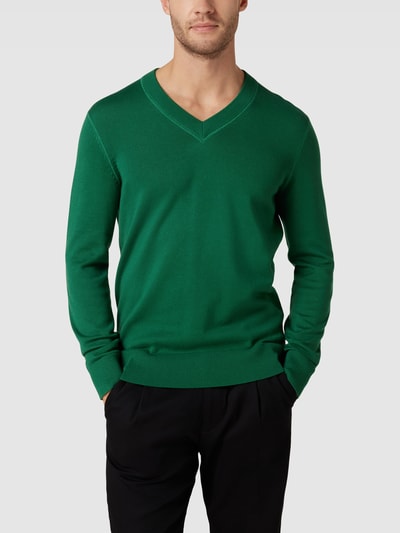 Marc O'Polo Gebreide pullover met V-hals Flessengroen - 4