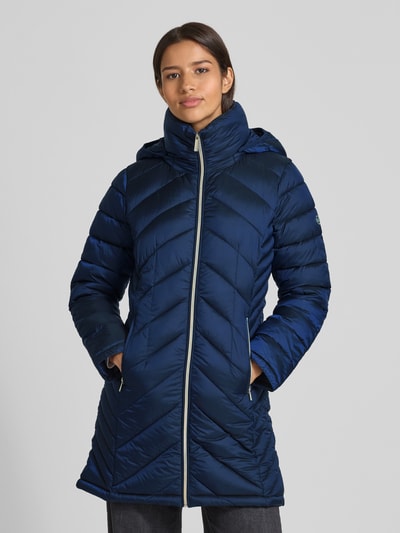 MICHAEL Michael Kors Gewatteerde lange jas met opstaande kraag, model 'Longline' Marineblauw - 4