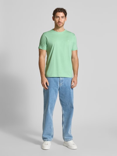 Lerros T-shirt o kroju regular fit z czystej bawełny Miętowy 1