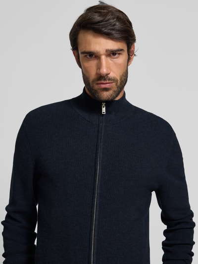 Matinique Slim Fit Strickjacke mit Stehkragen Modell 'Alagoon' Dunkelblau 3