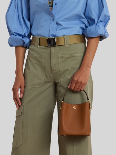 Lauren Ralph Lauren Torba na ramię z naturalnej skóry z odpinanym paskiem na ramię Koniakowy 5