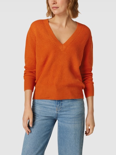 s.Oliver RED LABEL Gebreide pullover met V-hals Oranje - 4