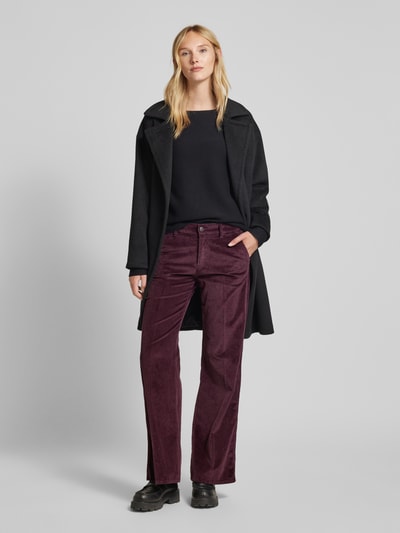 Brax Flared stoffen broek met Franse steekzakken, model 'Maine' Aubergine - 1