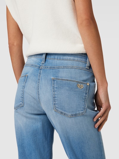 Cambio Straight fit jeans met labeldetail, model 'POSH' Lichtblauw - 3