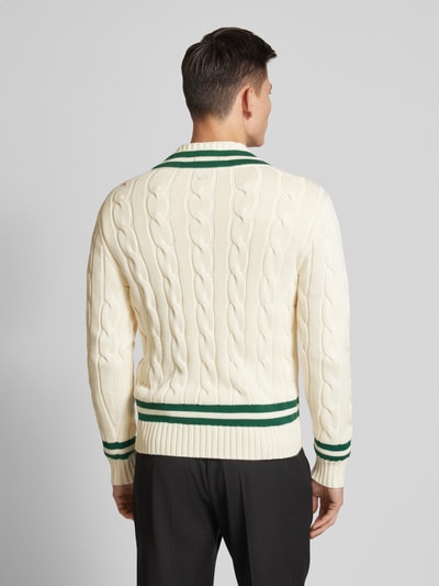 Polo Ralph Lauren Strickpullover mit V-Ausschnitt Offwhite 5