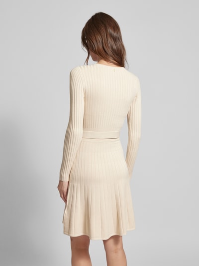 Guess Knielanges Strickkleid in Ripp-Optik Modell 'PAIGE' Offwhite 5