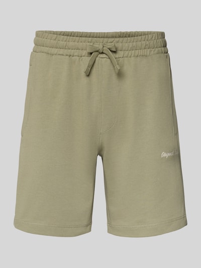 Produktfoto, Shorts mit Label-Stitching Modell 'KARL' von Jack & Jones aus Baumwoll-Mix in Relaxed-Fit mit Kordelzug und seitlichen Eingrifftaschen.
