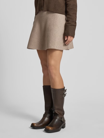 Only Ausgestellter Mini-Rock in Ripp-Optik Modell 'COCO'  Taupe Melange 4