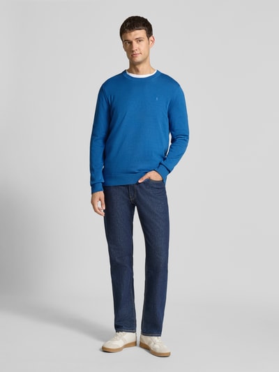 Armedangels Sweter z dzianiny o kroju regular fit z czystej bawełny model ‘LOUKAA’ Królewski niebieski 1