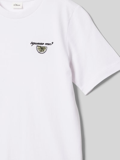 s.Oliver RED LABEL Regular Fit T-Shirt aus reiner Baumwolle Weiss 2