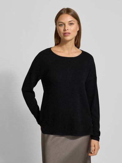 Fynch-Hatton Sweter z dzianiny z czystego kaszmiru z okrągłym dekoltem Czarny 4