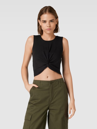 Noisy May Crop Top mit Knotendetail Modell 'TWIGGI' Black 4