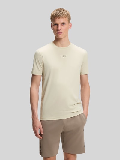 BOSS Green Slim Fit Sport-T-Shirt mit Label-Print Modell 'TS_Active' Sand 4